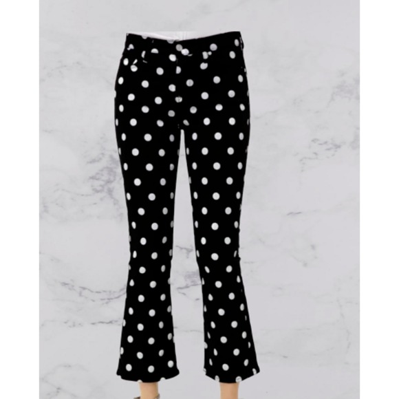 7 For All Mankind Denim - The Polka Dot High Waist Slim Kick cropped…